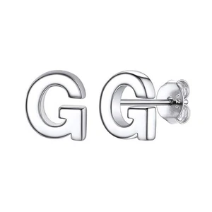 G Initial Earrings Sterling Silver Studs for Women Fashion Capital Letter Jew... - Picture 1 of 7