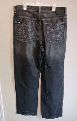 Vintage Ecko UNLTD Baggy Fit Black Denim Jeans Men’s 38x33 Embroidered Pockets - Image 1 of 4