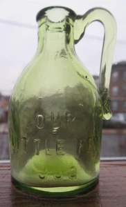 Nice Sparkling & Bright Citron Yellow Green Tooled Lip Our Little Pet Jug Bottle - Picture 1 of 7