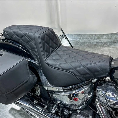 Black Driver Passenger Seat Fit For Harley Heritage Classic Softail Slim 2018-25 - Image 1 of 4