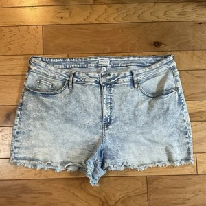 Ava & Viv Stretch Cut-Off Shorts Womens 24 Blue Light Wash Denim High-Rise - Picture 1 of 9