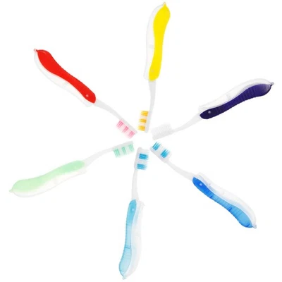  6 Pcs Spazzolino Pieghevole Da Viaggio Piccolo Denti Spazzolini Portatili - Immagine 1 di 4