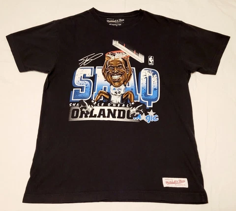 VINTAGE inspired Shaq Shaquille O'Neal Mitchell & Ness Orlando Magic T-shirt M Cover