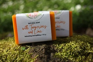 Natürliche Talgseife mit Mandarinen, Limetten, handgemacht, 100gr, giftfrei, ... - Bild 1 von 4