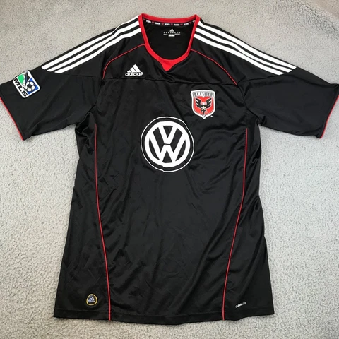 D.C. United Jersey Men's XL Black Short Sleeve Crew Neck Adidas Climalite MLS Cover