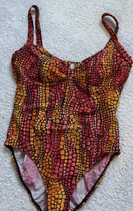 Vintage Costume 70s Cole of California Swimming Costume with colourful US 12 - Picture 1 of 8
