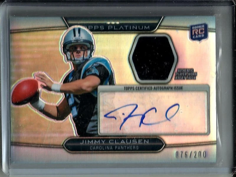Jimmy Clausen 2010 Topps Platinum Autograph Game Used Jersey Rookie #076/200 - Image 1 of 1