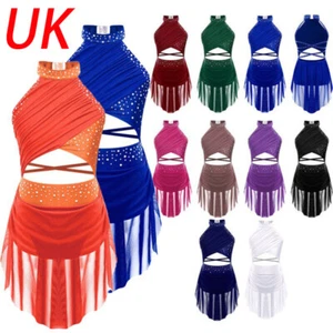 AU Kids Dance Active Leotard Modern Dress Class Girls Competition Costume Sheer - Picture 1 of 118