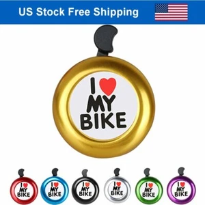 Yellow I Like My Bike Kids Bicycle Bell Cycling Handlebar Horn Ring Alarm Safety - Picture 1 of 8