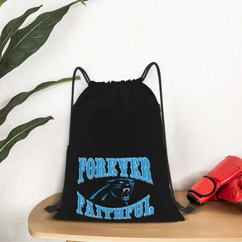Forever Faithful Carolina Panthers Drawstring Backpack Waterproof & Light Cover