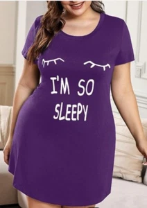 Plus Size Graphic Nightgowns Women Cute Sleepwear Soft Comfy Size 4XL - Picture 1 of 3