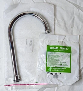 Chicago Faucets GN2AJKABCP 5-1/4" Rigid/swing gooseneck spout - New - Picture 1 of 2