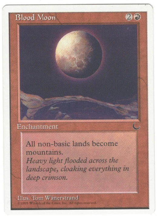 BLOOD MOON, CHRONICLES, SLIGHT PLAY, RARE MAGIC: THE GATHERING, MTG - Image 1 of 1