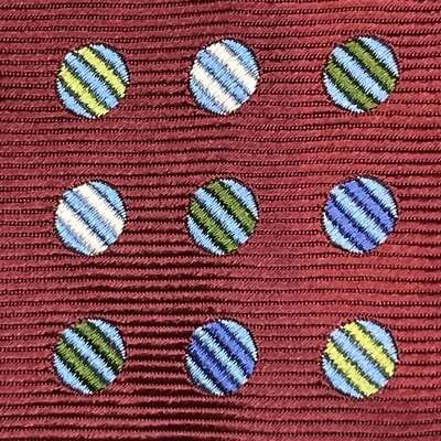 £205 TURNBULL & ASSER MEN MAROON POLKA DOT WOVEN LUXURY SILK UK MADE TIE Y6 — 第 1/4 张图片