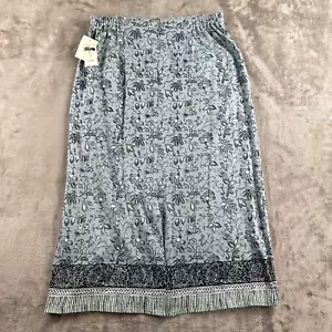 Coldwater Creek Rock Damen groß zierlich blau Blumen Vintage Maxi Landhaus Kern Y2K - Bild 1 von 10