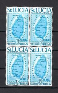 St Lucia 1967 Sc# Sc# C1 The only one airmail stamp issued Map block 4 MNH