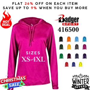 Badger 416500 Womens Long Sleeve Moisture-Wicking B-Core Athletic Pullover - Picture 1 of 16