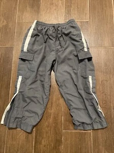 Children’s Place Boys Nylon Drawstring Zipper Leg Flair Grey Sweat Pants SZ 4 - Picture 1 of 5