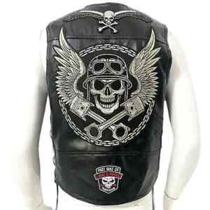 Men's Sleeveless Jacket Biker Casual Streetwear Waistcoat Locomotive Club Veste