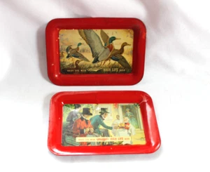 Vintage 1950s Miller High Life Beer Tin Litho Advertising Tip Trays Enjoy Life - Picture 1 of 7