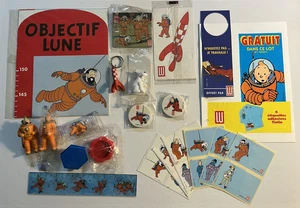 TINTIN / Hergé  LOT  16 objets promotionnels LU  thème LUNE  1994 + publicités - Picture 1 of 16