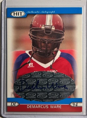 Demarcus Ware AUTO~RC Sage Hit Blue 2005 Certified Rookie Autograph Signature SP - Image 1 of 2