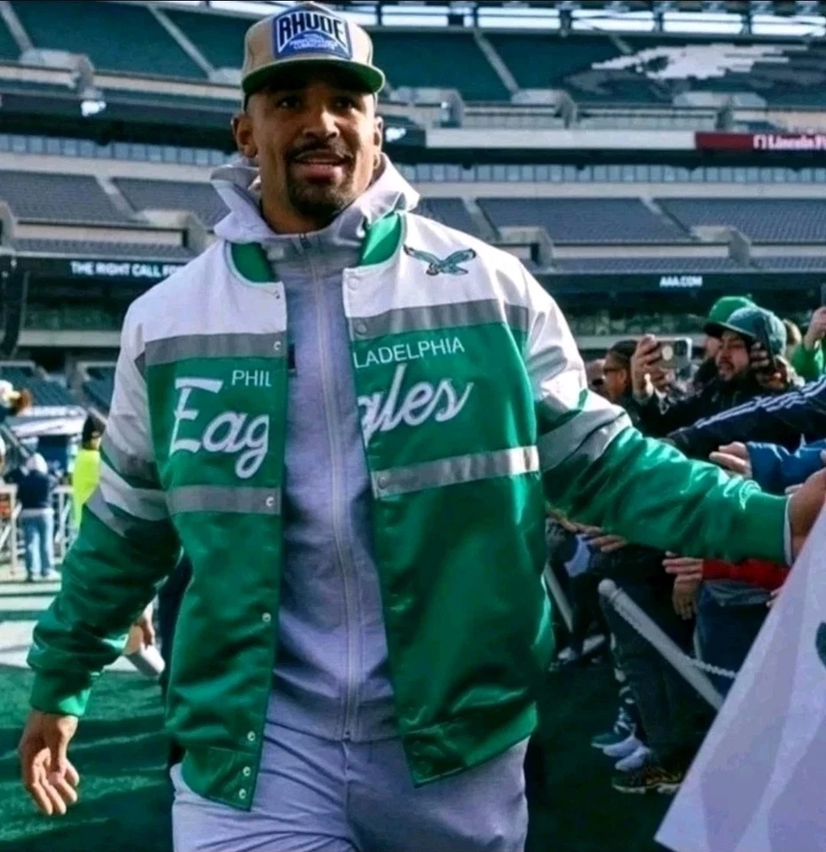 Chaqueta Bomber Philadelphia Eagles NFL Satén Talla Mediana NEGRO VIERNES SUPER VENTA Foto 1 de 4