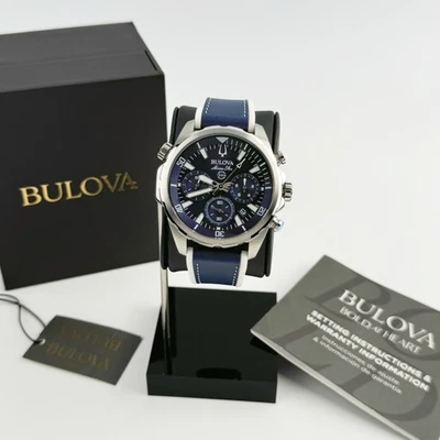Bulova 96B287 Reloj Hombre Cronógrafo Estrella Marina Cuero Correa Silicona Foto 1 de 4
