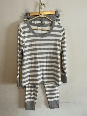 Пижамный набор Hanna Andersson в серую и белую полоску маленький 100% хлопок - Изображение 1 из 4