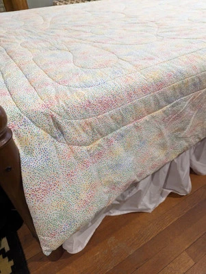 Manta Edredón Completa Vintage Años 80 Años 90 Micro Punto Arco Iris Moderno Bloque de Color Foto 1 de 4