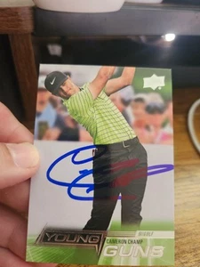 Signed Cameron Champ on card Autograph 2024 UD Golf Young Guns #123 - Photo 1/3