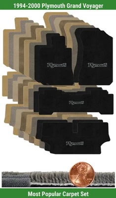 Conjunto de tapete personalizado Ultimat para '94-00 Plymouth Grand Voyager com logotipo (4 peças) #1159 - Imagem 1 de 4