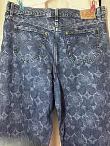 VTG LEE Rider Womens 14 (32x29) Tie Dye diamDistressed Denim Pants 90s USA - Picture 1 of 9