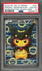 Poncho-Wearing Pikachu Black Rayquaza Pokemon 2016 Japanese 231/XY-P PSA 10 - Picture 1 of 2