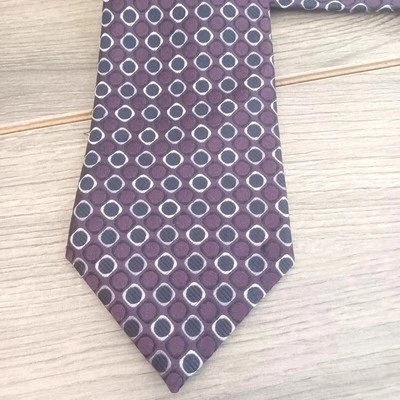 Concepts By Claiborne 100% Шелковый Галстук Фиолетовые Круги Офис Исполнительный 58" x 4" - Изображение 1 из 4