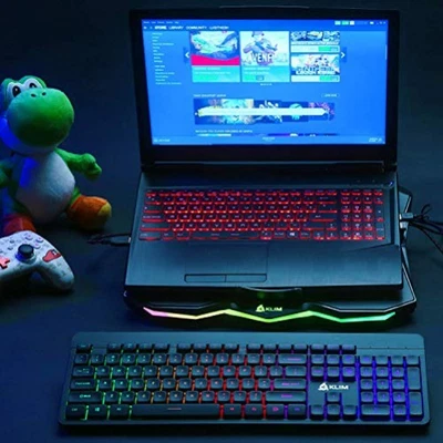KLIM Rainbow + Laptop-Kühler mit RGB-Beleuchtung + 11" - 17" + Spiele-Laptop-Küh - Bild 1 von 4