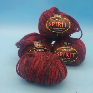 Lotto 4 filati Unger Spirit misto lana/acrilico vintage made in Italy righe bordeaux - Foto 1 di 6