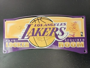 Kareem Abdul Jabbar HOF Lakers Signed Locker Room sign with others NO COA - Picture 1 of 9