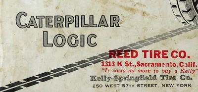 Folleto publicitario de neumáticos Kelly Springfield Caterpillar camiones tractor años 1910-20 Foto 1 de 4