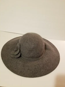 Neu mit Etikett Francescas Wollmütze Schlapphut Blumen grau NEU Einheitsgröße Boho - Bild 1 von 7