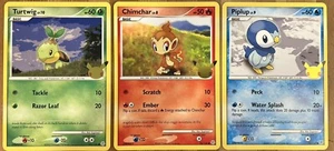 Pokemon TCG First Partner Pack Sinnoh Piplup Turtwig Chimchar 3x Jumbo Card - Picture 1 of 2
