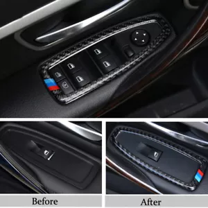Real Carbon Fiber Window Panel Cover Frame Trim For BMW 3 Series F30 Accessories - Picture 1 of 6
