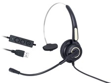 Cuffia Monoaurale Con USB Microfono Auricolare Professionale Per PC Notebook
