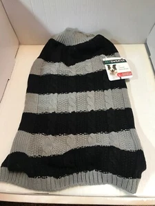 Pet Sweater - Small Fits most Between 35-64lbs - Black/Grey(T-BLK-12) - Picture 1 of 5