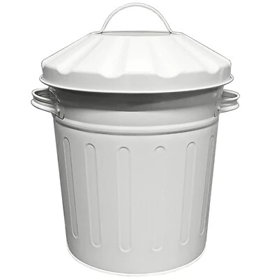 15 Litre Colour Mini Metal Bin Small Dustbin Rubbish Bathroom Toy Storage Retro - Image 1 of 2