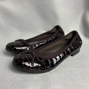 David Tate Womens 6.5 M Leather Slip On Ballet Flats Shoes Brown NEW - Picture 1 of 7