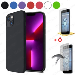 Funda + CRISTAL TEMPLADO IPHONE X XS 11 12 13 14 PRO MAX PLUS Silicona TPU - Imagen 1 de 1