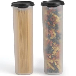 Tall Clear Spaghetti Pasta Container Storage With Lid-2 Pk.Multi-Purpose Kitchen - Picture 1 of 5