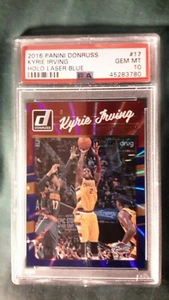 2016 Panini Donruss Holo Laser Blue Kyrie Irving Karte #17 PSA 10 #'D 8/49 - Bild 1 von 3