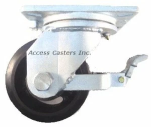 Rueda de placa giratoria 10T75RSB 10"" x 3"", freno de rueda de hierro fundido de goma de alta resistencia - Imagen 1 de 1